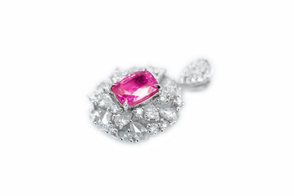 "Dreamy Elegance: Pinkish-Purple Sapphire and Diamond Halo Ring"