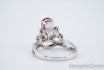 18k Gold Diamond-Set Purple Sapphire Ring
